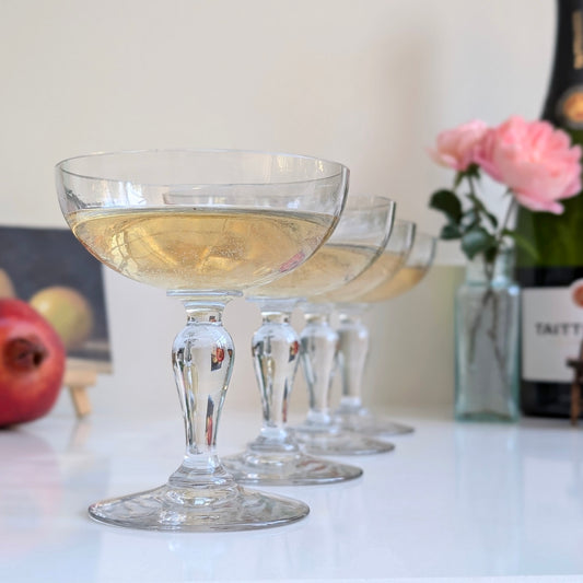 Early 20th Century French Champagne Coupes (Multiple Sets Available)