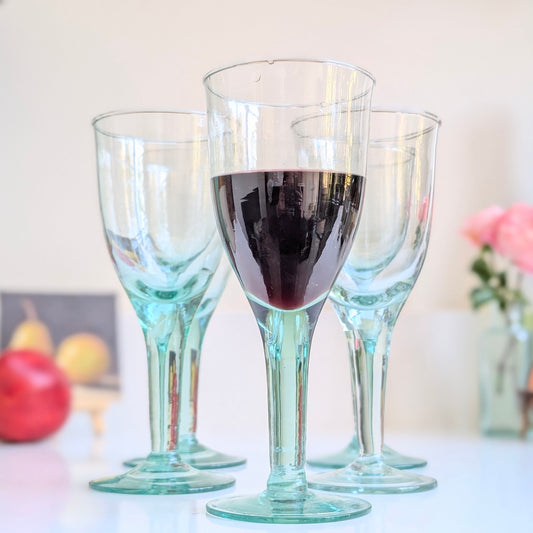Green Tint Wine Glasses (Set of 5)