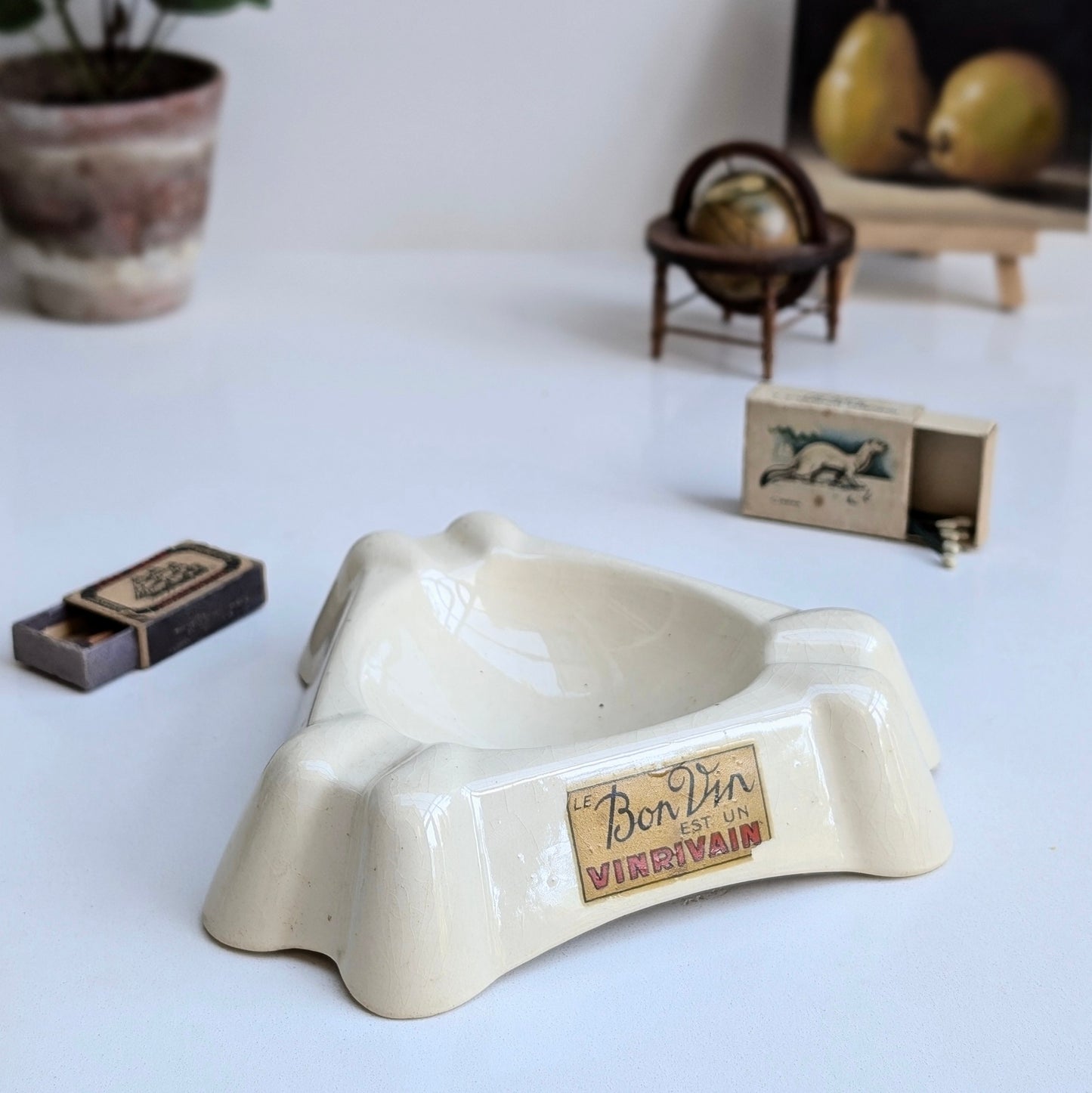 Antique Badonviller 'Demi-Porcelaine' French Ashtray