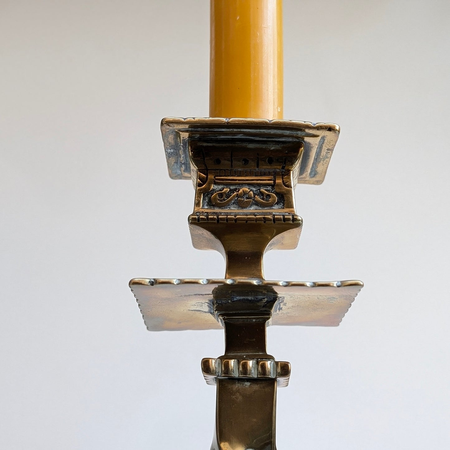 Brass Twist Stem Ornate Candlesticks (Pair)