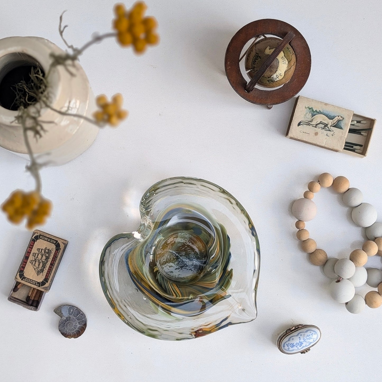 Mdina Art Glass Tealight Holder - Heart