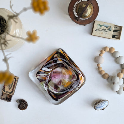 Mdina Art Glass Tealight Holder - Square