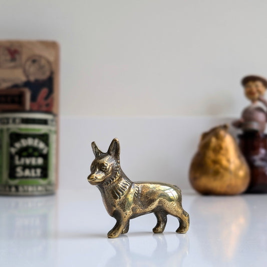 Brass Dog - Corgi