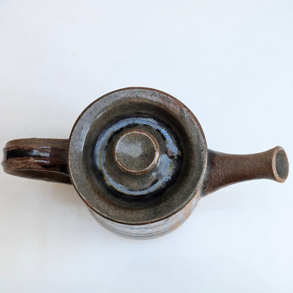 Hand Thrown Studio Pottery Striped Coffee Pot