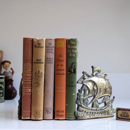 Brass Pirate Ship Bookends