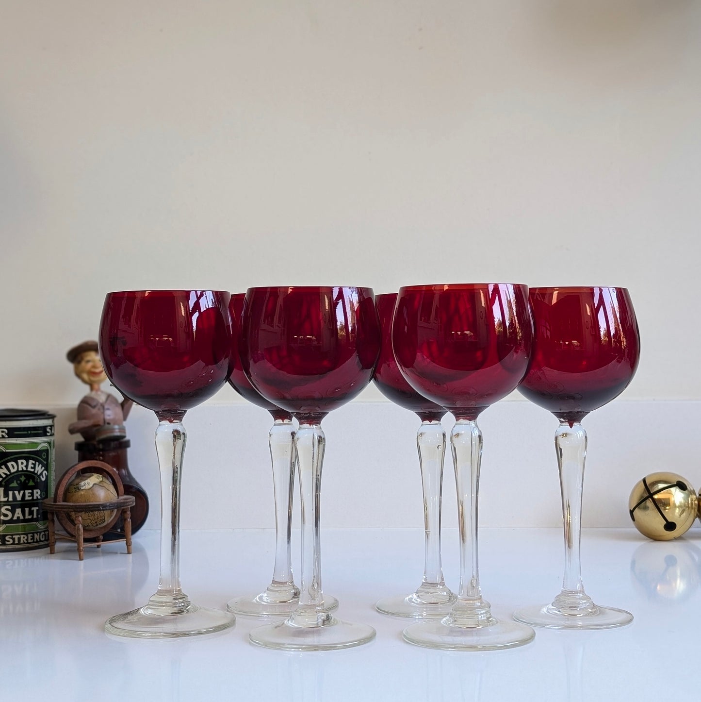 Ruby Red Wine Glasses (6)