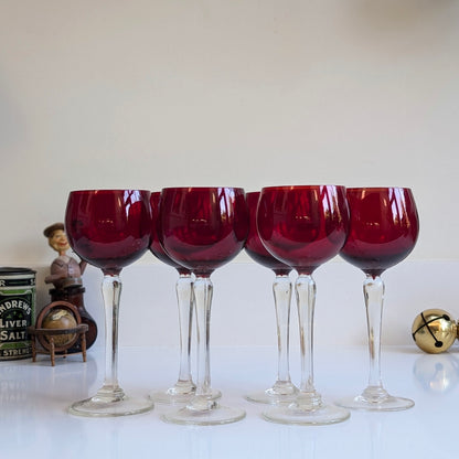 Ruby Red Wine Glasses (6)