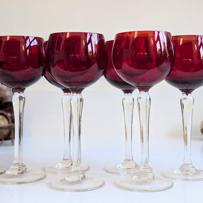 Ruby Red Wine Glasses (6)