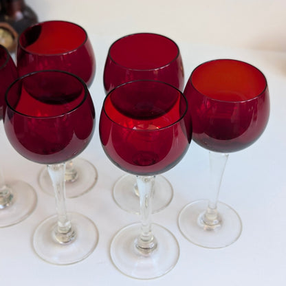 Ruby Red Wine Glasses (6)