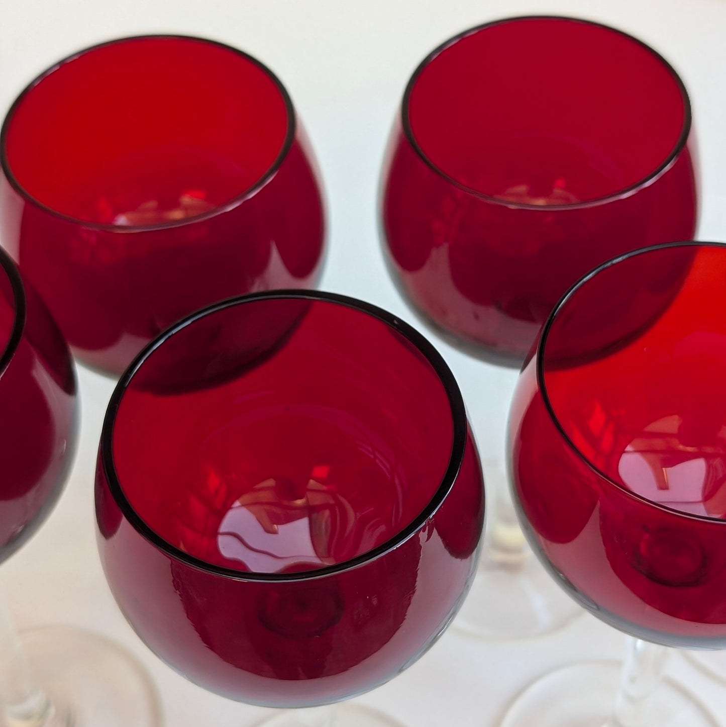 Ruby Red Wine Glasses (6)