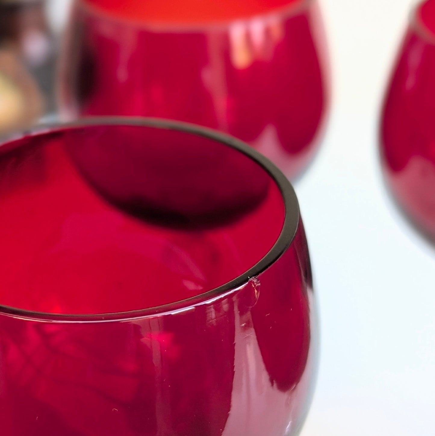 Ruby Red Wine Glasses (6)