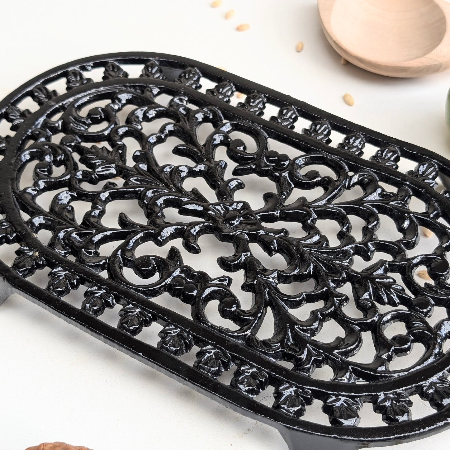 Cast Iron Trivet - Black Medium