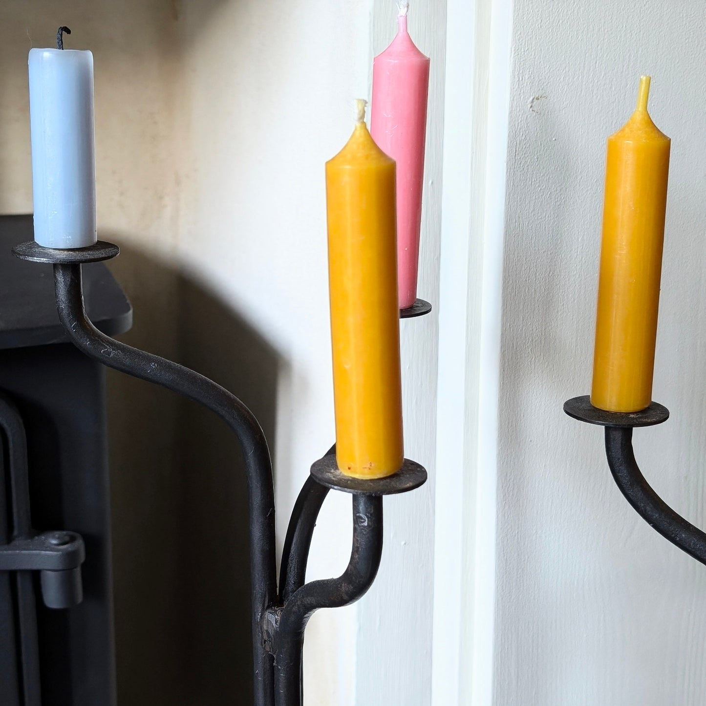 Large Wrought Iron Candle Holders (Pair)