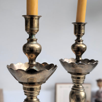 Altar Style Large Brass Candlesticks
