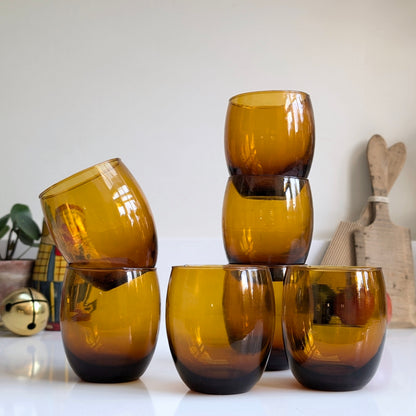 Amber Glass Tumblers (7)