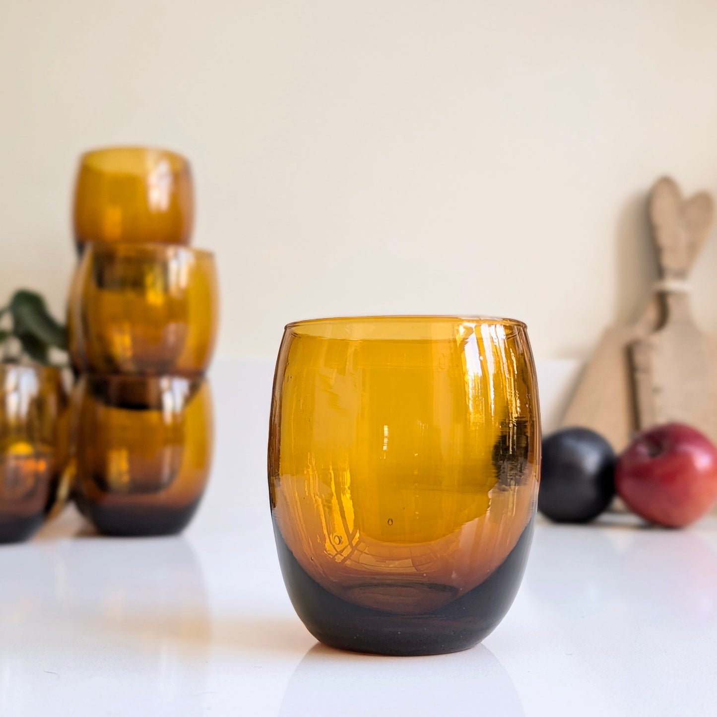 Amber Glass Tumblers (7)