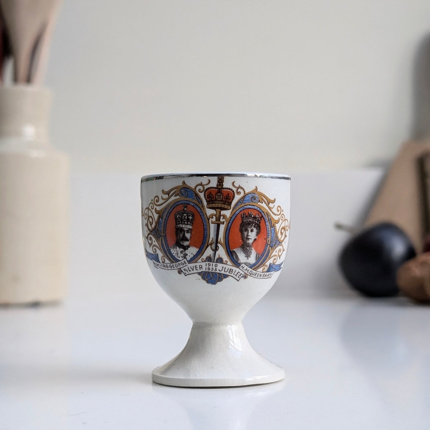 Antique King George V and Queen Mary Silver Jubilee Egg Cup