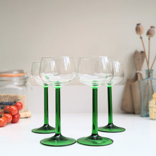 Green Stemmed Glasses (4)