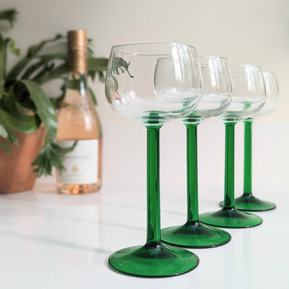 Green Stemmed Glasses (4)