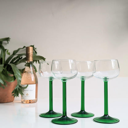 Green Stemmed Glasses (4)