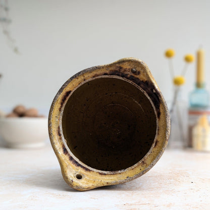 Rustic Purple/Brown and Yellow Plant Pot