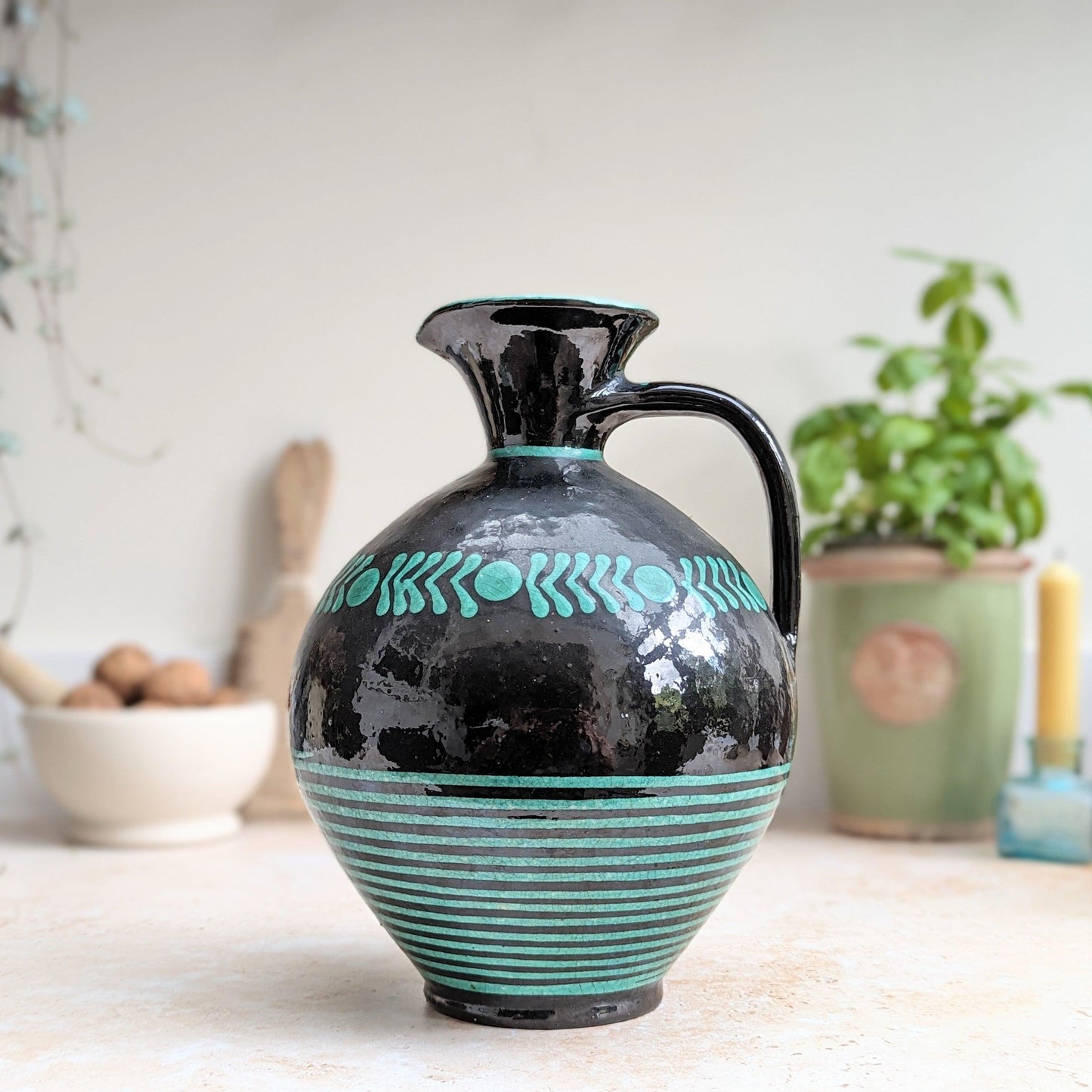 Large Mid-Century Slipware Urn Jug