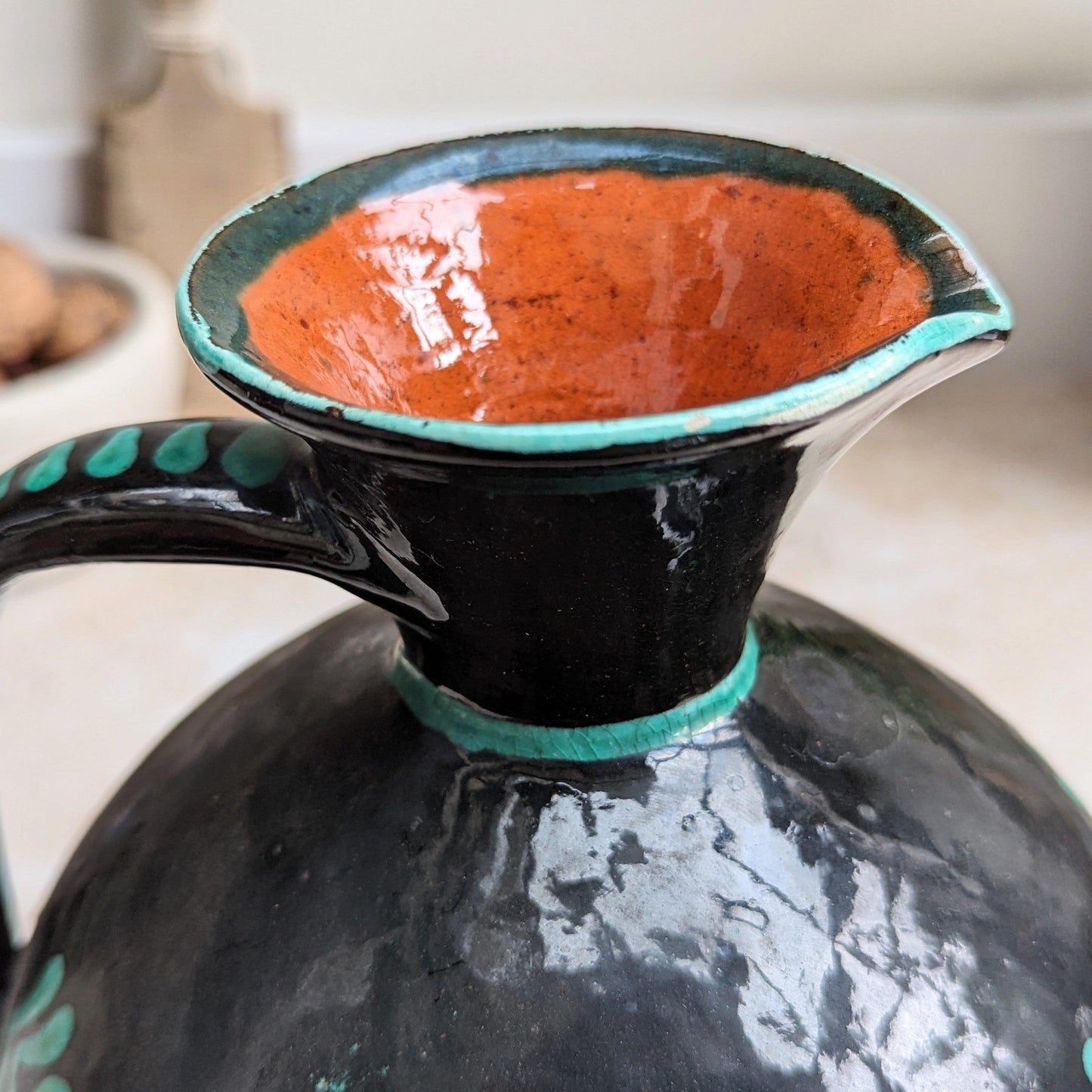 Large Mid-Century Slipware Urn Jug