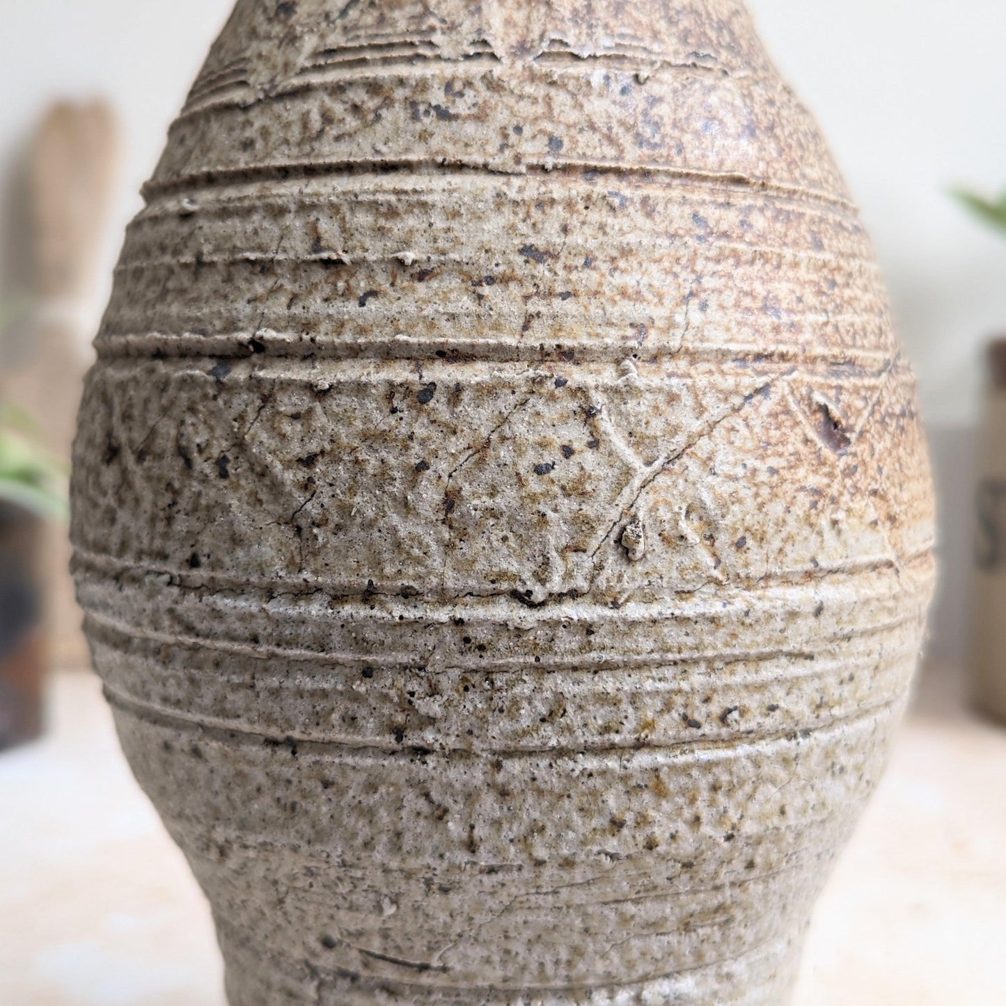 Textured Stoneware Vase