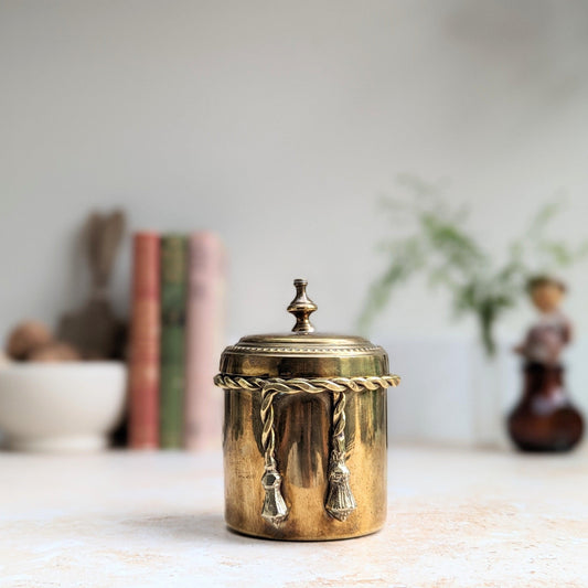 Rare Mottahedeh Brass Pot with Rope Detail