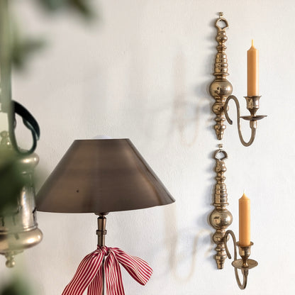 Pair of Brass Wall Candle Sconces