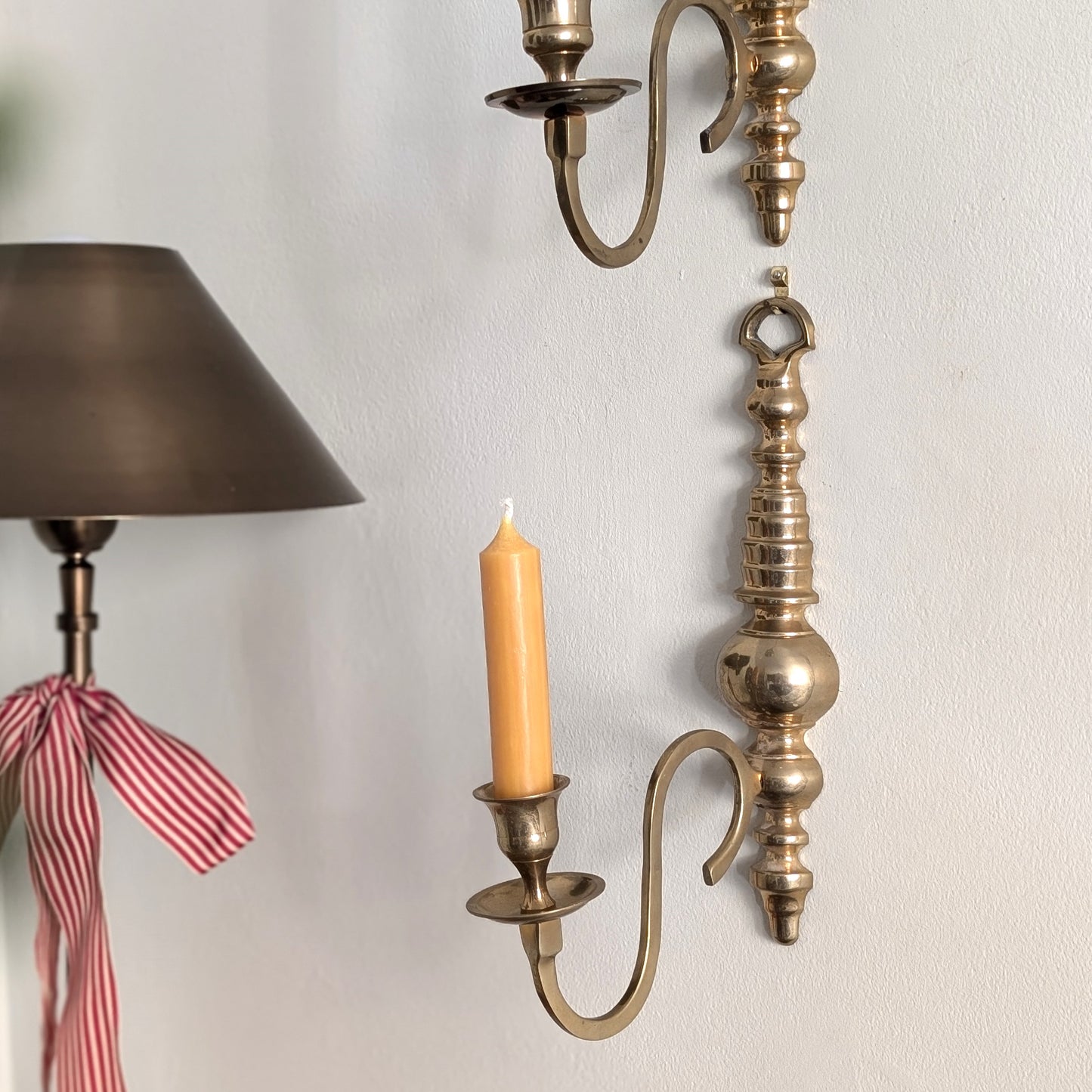 Pair of Brass Wall Candle Sconces