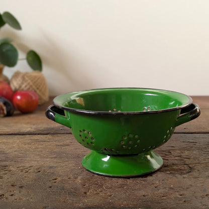 Vintage Green Enamel Strainer/Colander