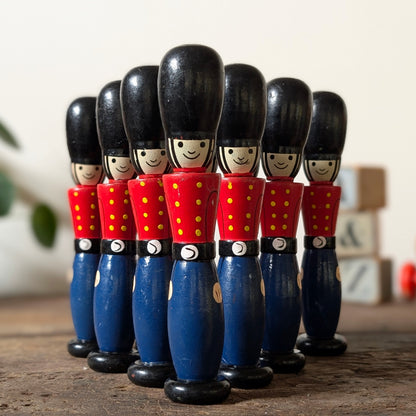 Vintage Wooden Soldier Skittles Set (Large)