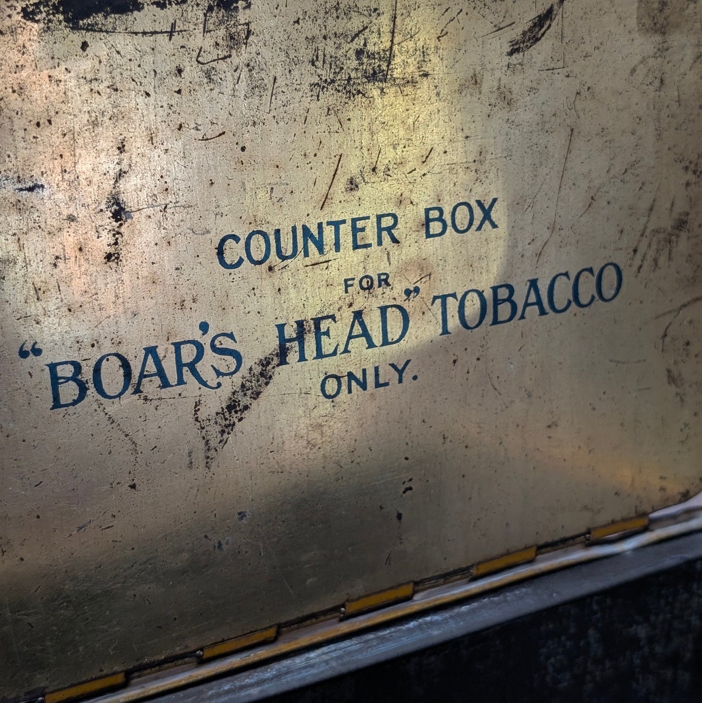 Rare Boar's Head Tobacco Counter Top Tin