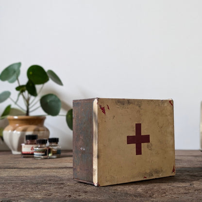 Vintage Homemade First Aid Box + Contents