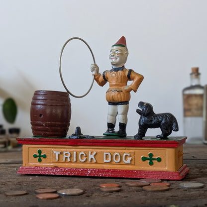 Cast Iron 'Trick Dog' Money Box