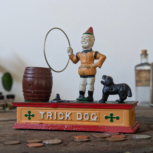 Cast Iron 'Trick Dog' Money Box