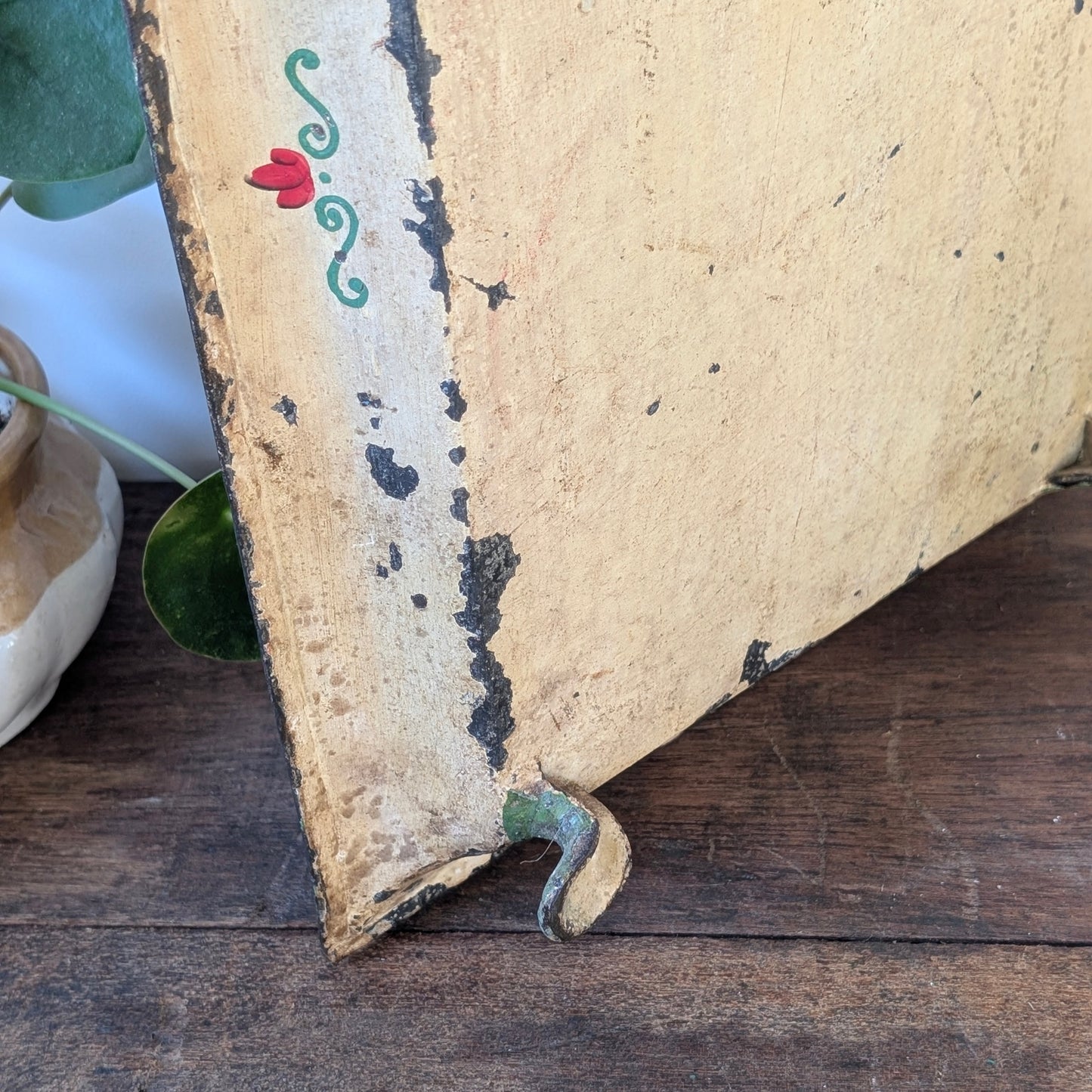 Antique Metal Tole Painted Tray