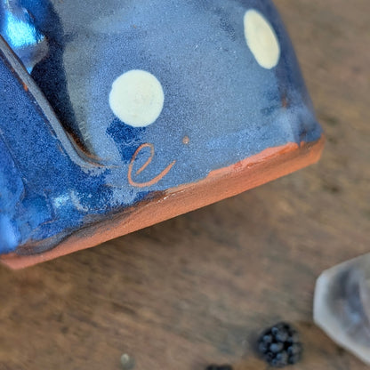 Pair of Navy Polka Dot Studio Pottery Mugs