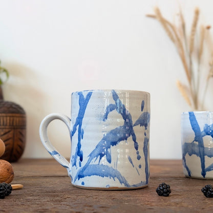 Pair of 'American Splash' Duncan and Karen Browning Studio Pottery Mugs