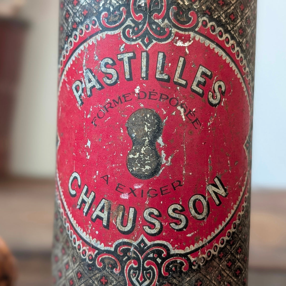 Rare French Pastilles Chausson Advertising Tin