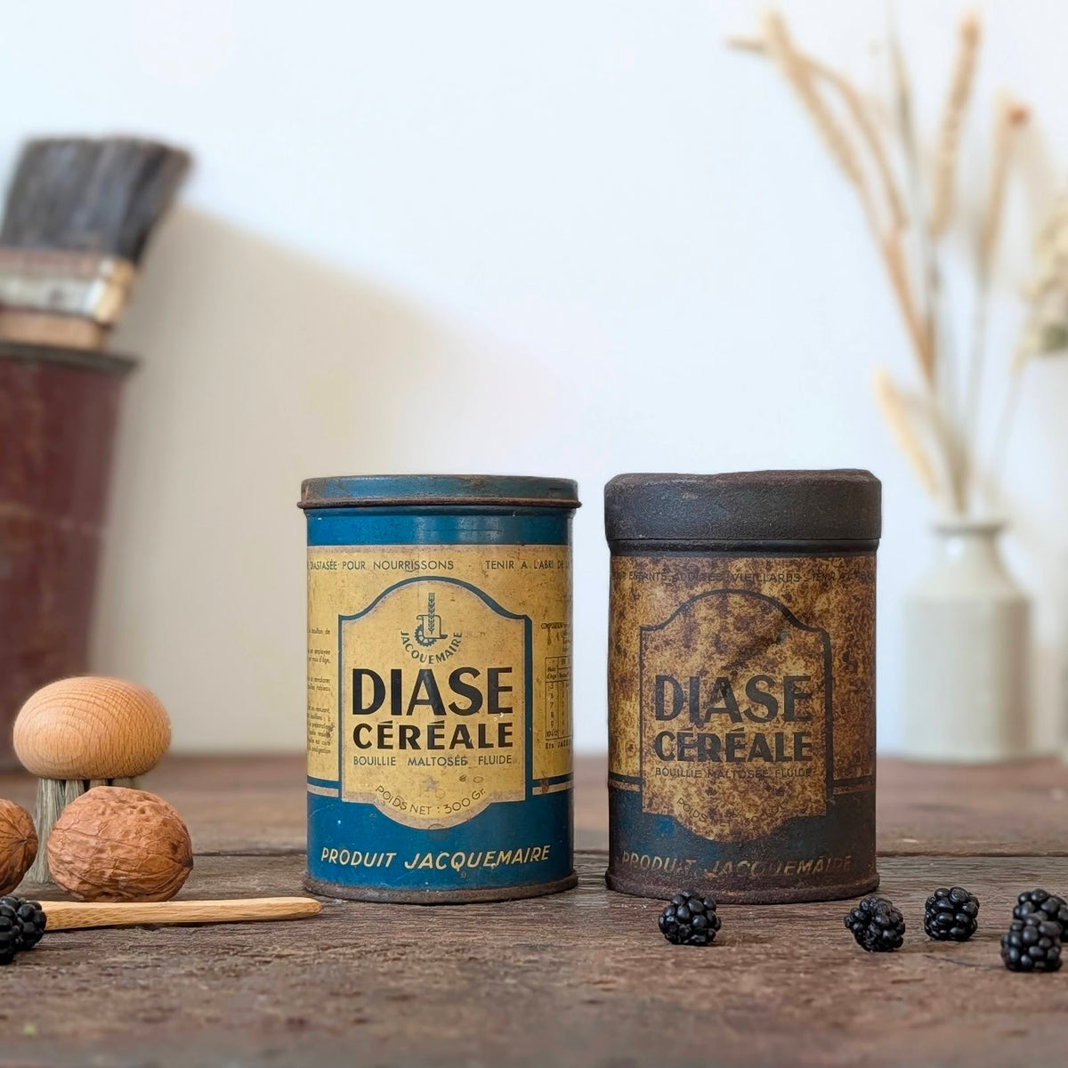 Pair of French Jacquemart Diase Céréale Tins