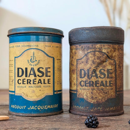Pair of French Jacquemart Diase Céréale Tins