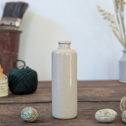 Vintage Cream Glazed Stoneware Bottle