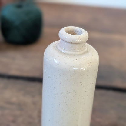 Vintage Cream Glazed Stoneware Bottle