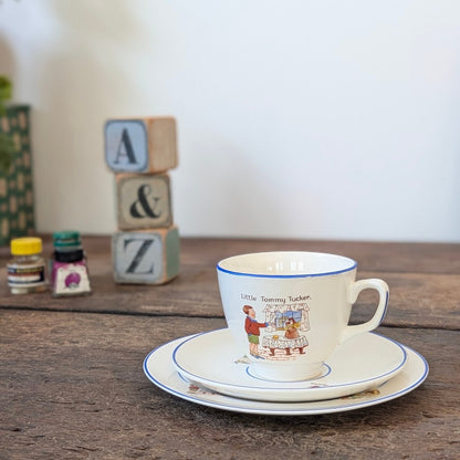 Vintage Childrens Cup and Saucer with Nursery Rhyme Design