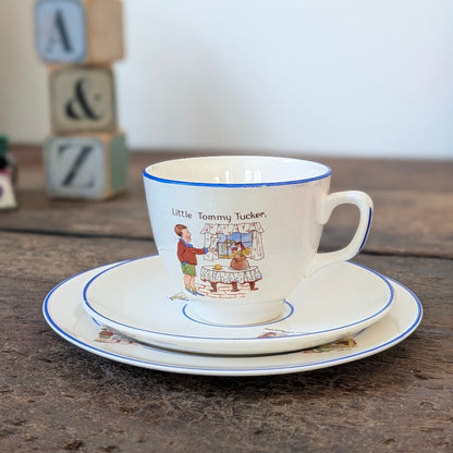 Vintage Childrens Cup and Saucer with Nursery Rhyme Design