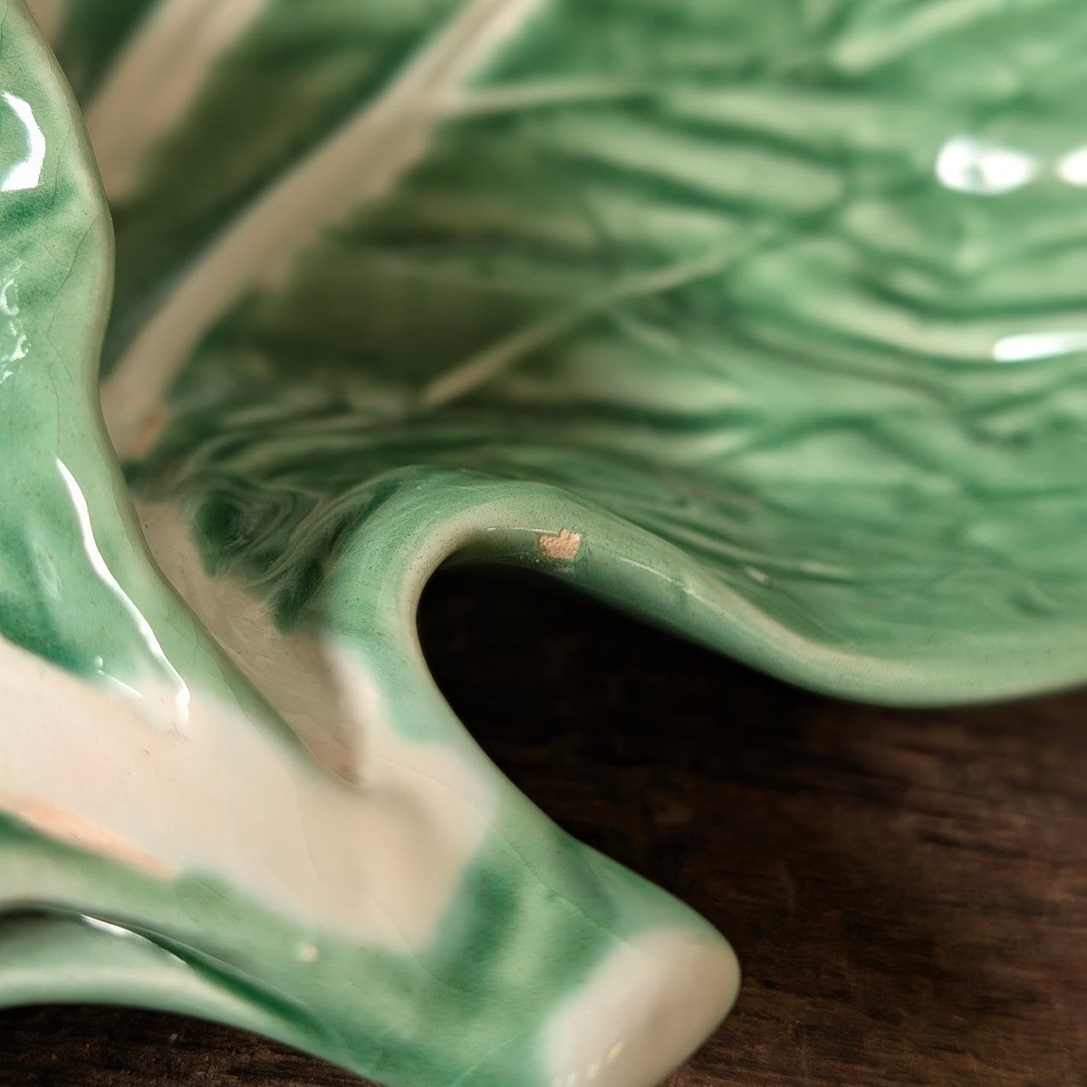 Bordallo Pinheiro Green Cabbage Leaf Serving Plate