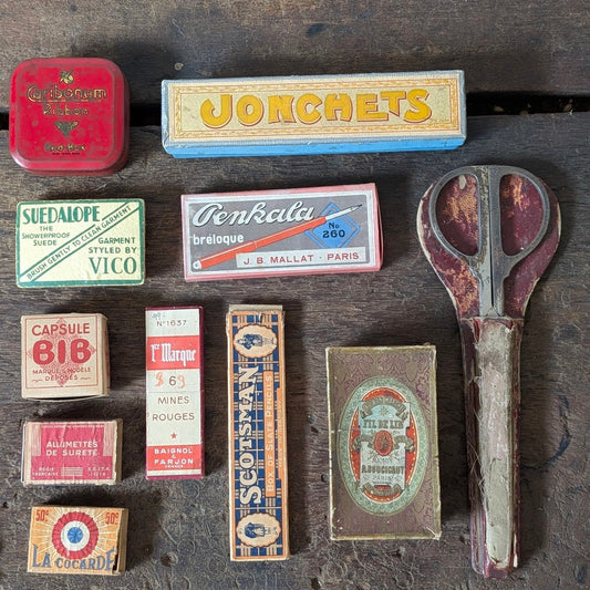 Collection of Antique French Advertising Ephemera, Parcel Carriers & Stationery