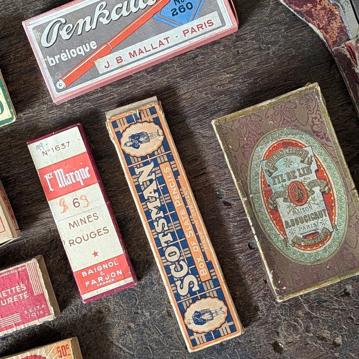 Collection of Antique French Advertising Ephemera, Parcel Carriers & Stationery